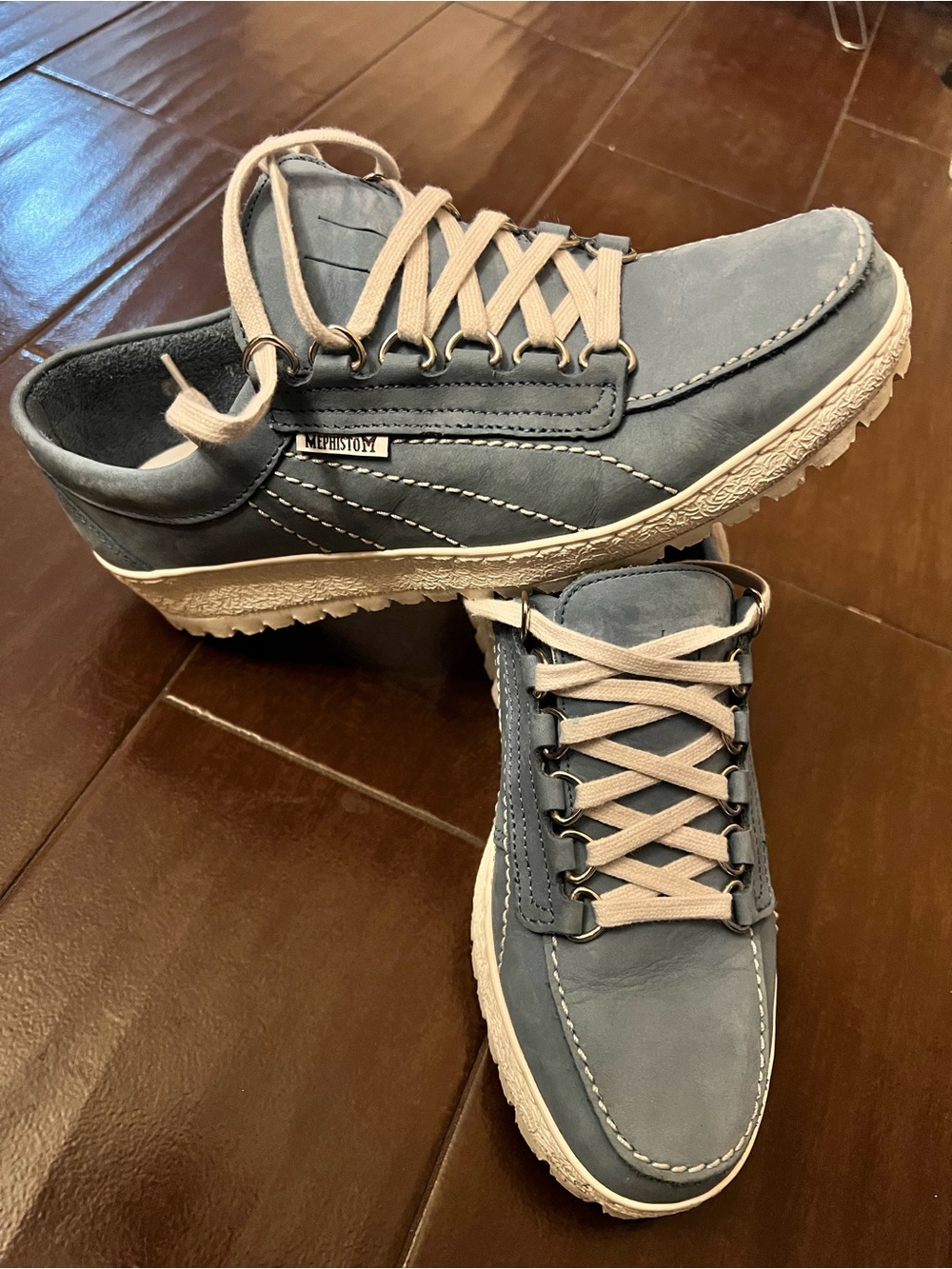 'Lady' women's mephisto originals lace-up shoe - blue